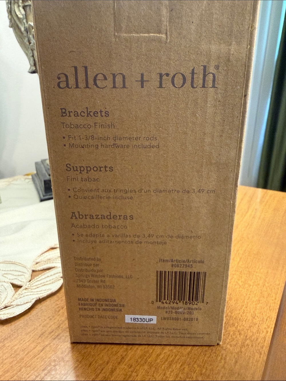 Allen + Roth Tobacco Finish Bracket Set - Picture 3 of 5